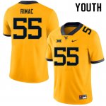 Youth West Virginia Mountaineers NCAA #55 Tomas Rimac Gold Authentic Nike Stitched College Football Jersey KD15S74WJ